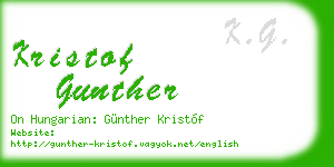 kristof gunther business card